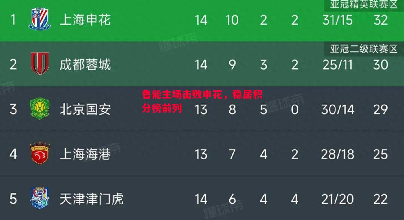 FB体育官网-鲁能主场击败申花，稳居积分榜前列