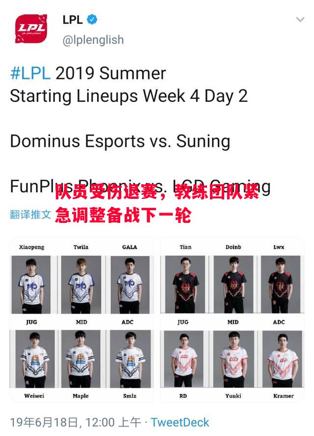队员受伤退赛，教练团队紧急调整备战下一轮