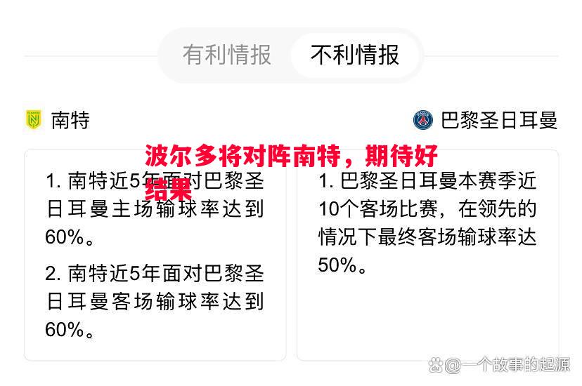 波尔多将对阵南特，期待好结果